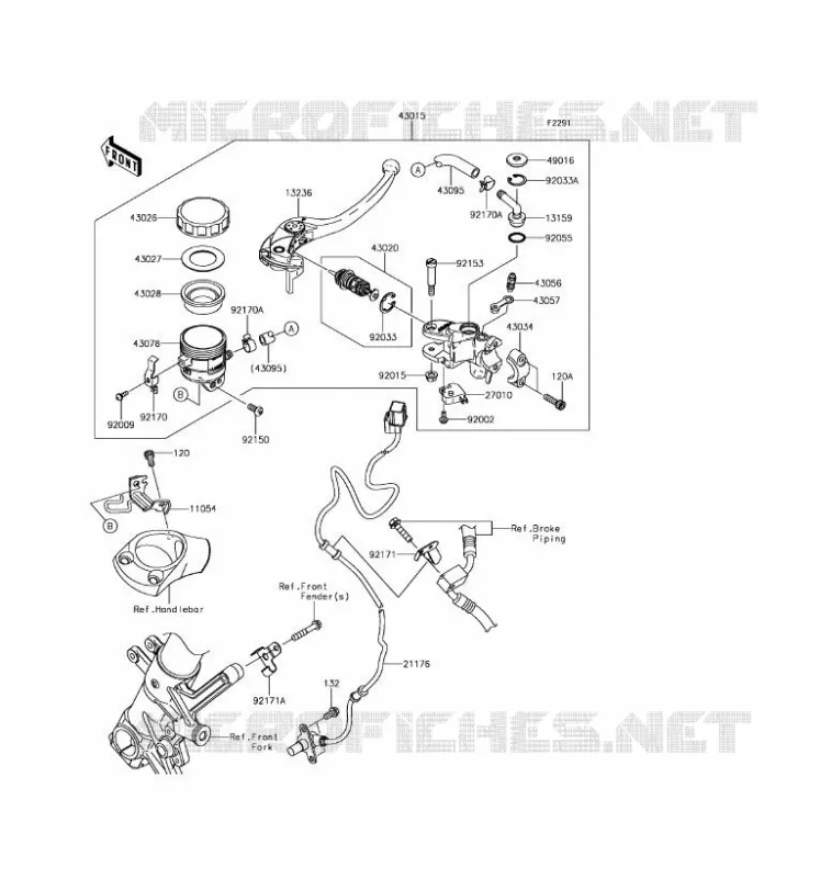 MAITRE CYLINDRE AV Kawasaki MOTOS 1400 2017 ZZR1400 ABS  ZX1400HHF