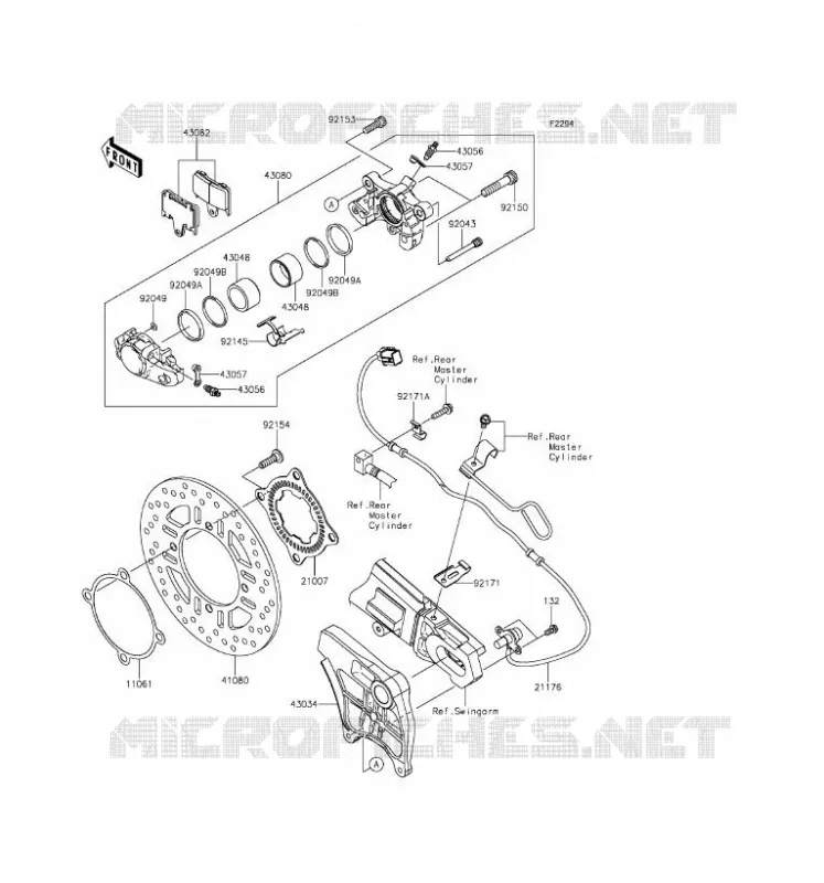 FREIN ARRIERE Kawasaki MOTOS 1400 2016 NINJA ZX-14R ABS  ZX1400JGF