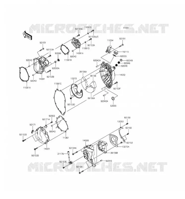 COUVERCLES MOTEUR Kawasaki MOTOS 600 2016 NINJA ZX-6R  ZX600RGF