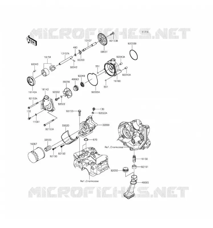 POMPE A HUILE/FILTRE &Agrave; HUILE Kawasaki MOTOS 600 2016 NINJA ZX-6R  ZX600RGF