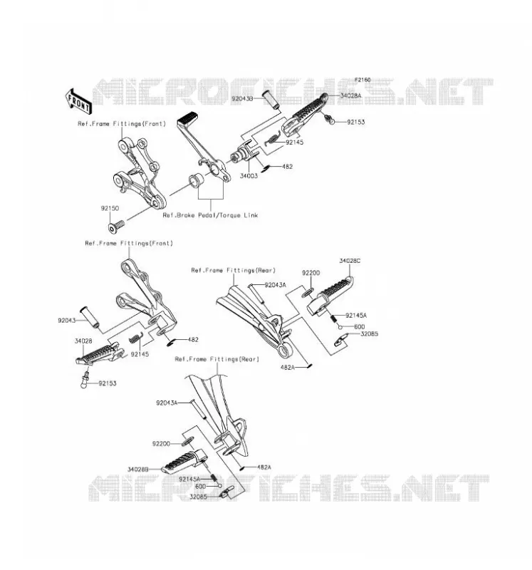 REPOSE PIED Kawasaki MOTOS 600 2016 NINJA ZX-6R  ZX600RGF
