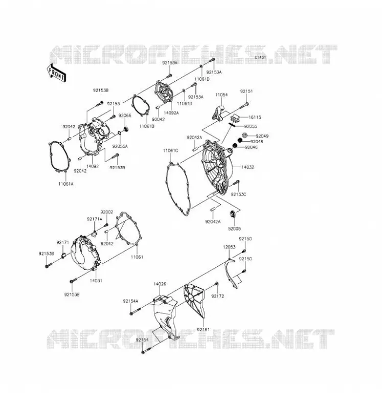 COUVERCLES MOTEUR Kawasaki MOTOS 636 2016 NINJA ZX-6R  ZX636EGF