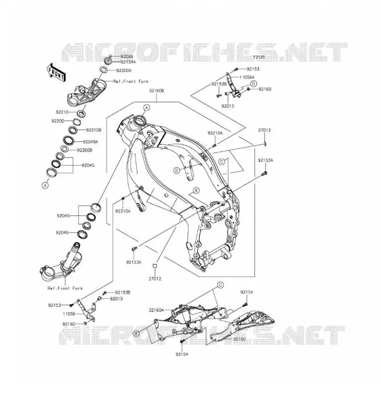 CH&Acirc;SSIS Kawasaki MOTOS 636 2016 NINJA ZX-6R  ZX636EGF