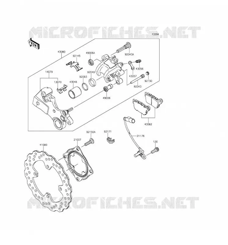 FREIN ARRIERE Kawasaki MOTOS 636 2016 NINJA ZX-6R ABS  ZX636FGF