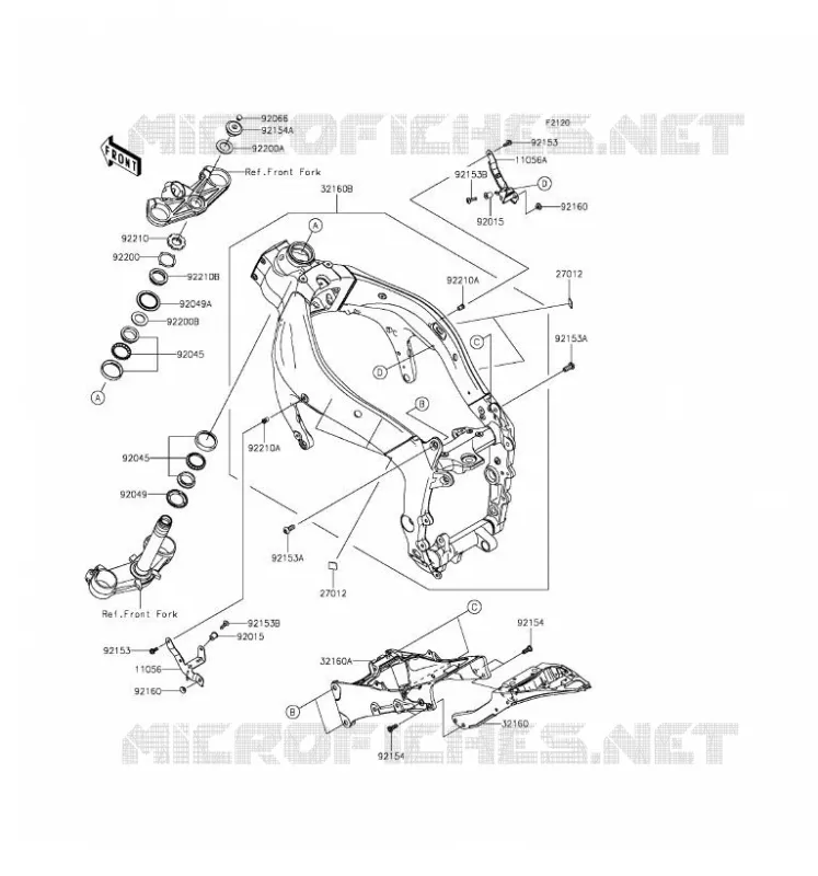 CH&Acirc;SSIS Kawasaki MOTOS 636 2016 NINJA ZX-6R ABS  ZX636FGF