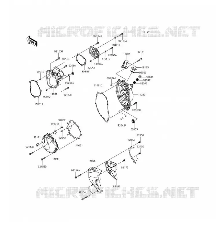 COUVERCLES MOTEUR Kawasaki MOTOS 636 2016 NINJA ZX-6R ABS  ZX636FGF