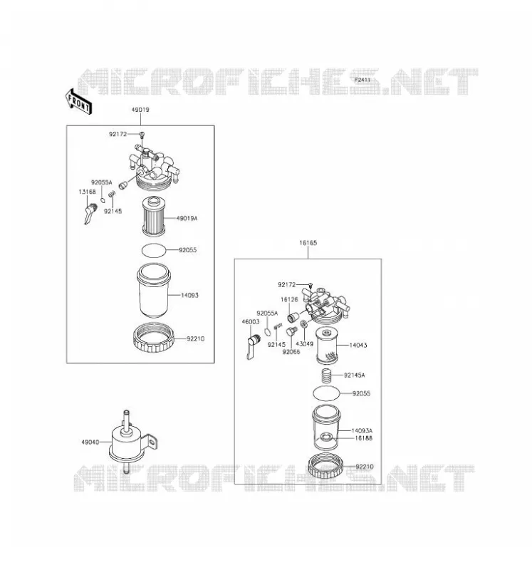 FILTRE A ESSENCE Kawasaki SSV 1000 2016 MULE PRO-DXT  KAF1000AGF