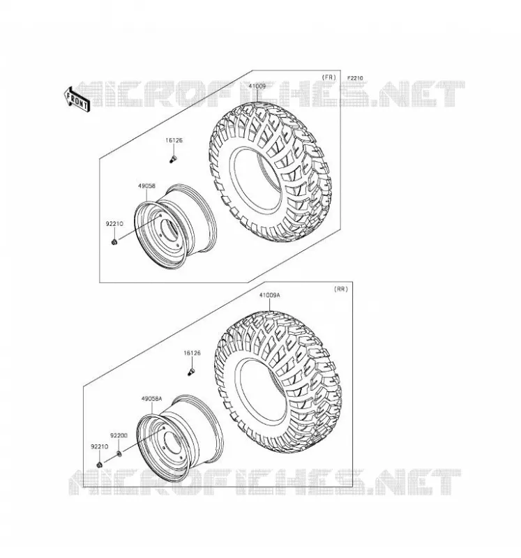 ROUE/PNEUS Kawasaki SSV 1000 2016 MULE PRO-DXT  KAF1000AGF