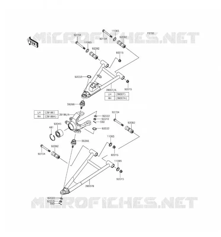 AMORTISSEUR AVANT Kawasaki SSV 1000 2016 MULE PRO-DXT  KAF1000BGF