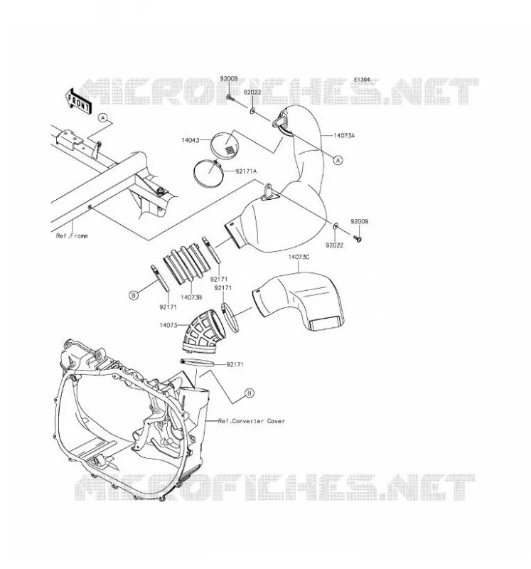 FILTRE A AIR - CONVERTISSEUR Kawasaki SSV 1000 2016 MULE PRO-DXT  KAF1000BGF
