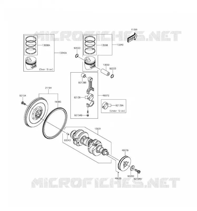 VILEBREQUIN/PISTON Kawasaki SSV 1000 2016 MULE PRO-DXT  KAF1000BGF