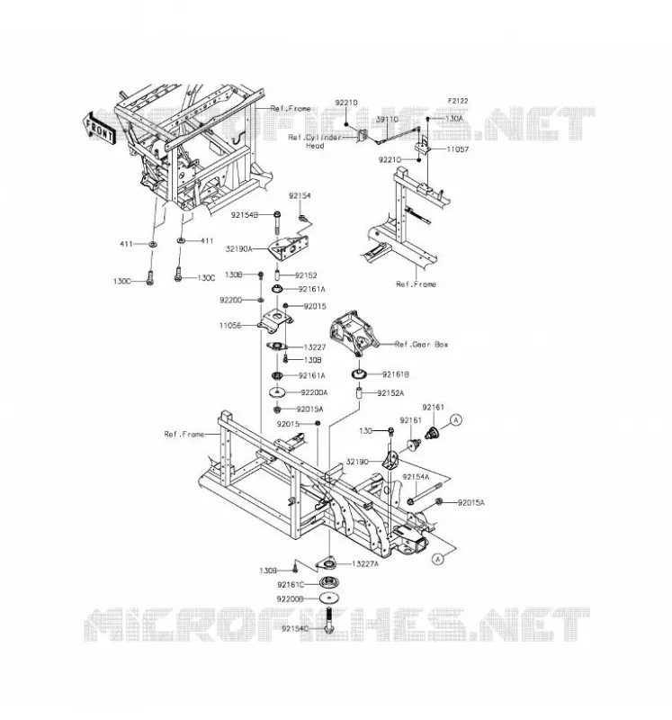 SUPPORT MOTEUR Kawasaki SSV 1000 2016 MULE PRO-DXT  KAF1000BGF
