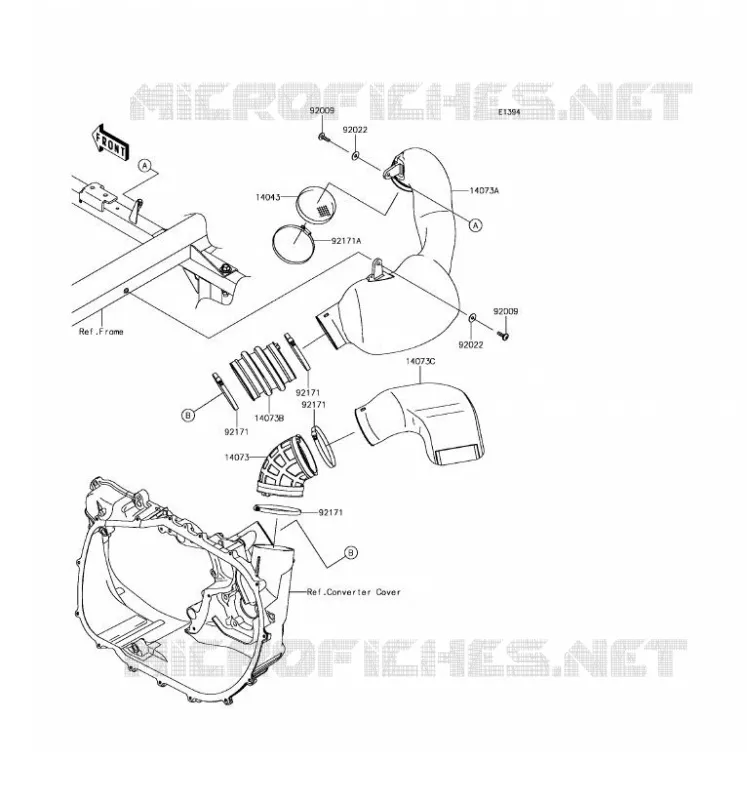 FILTRE A AIR - CONVERTISSEUR Kawasaki SSV 1000 2017 MULE PRO-DXT  KAF1000BHF