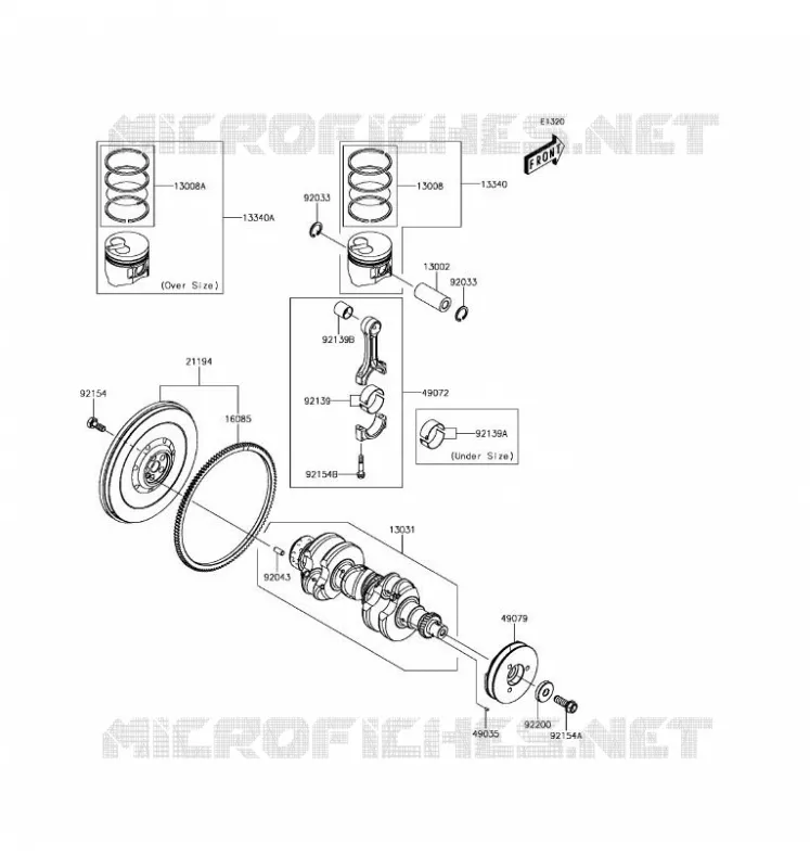 VILEBREQUIN/PISTON Kawasaki SSV 1000 2017 MULE PRO-DXT  KAF1000BHF