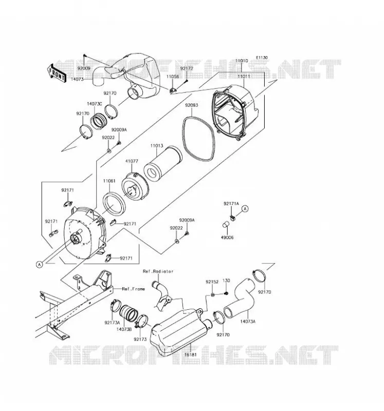 FILTRE A AIR Kawasaki SSV 1000 2017 MULE PRO-DXT  KAF1000BHF