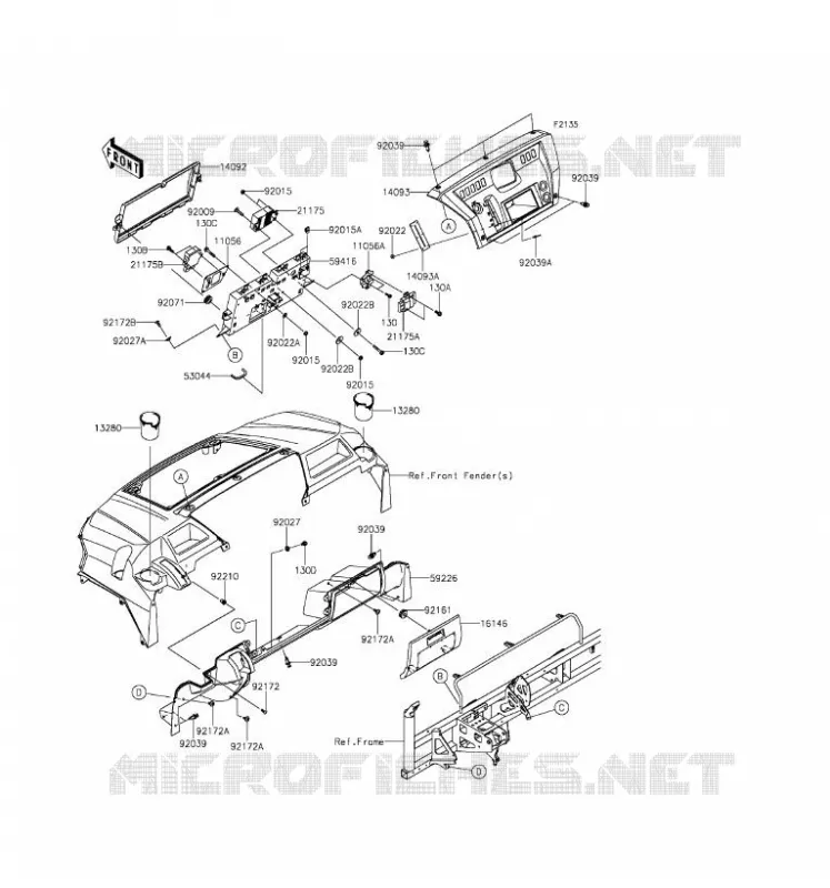 BOITE AVANT Kawasaki SSV 1000 2016 MULE PRO-DXT  KAF1000CGF