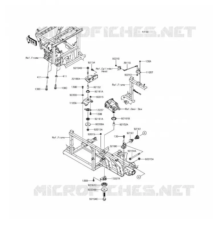 SUPPORT MOTEUR Kawasaki SSV 1000 2017 MULE PRO-DXT  KAF1000CHF