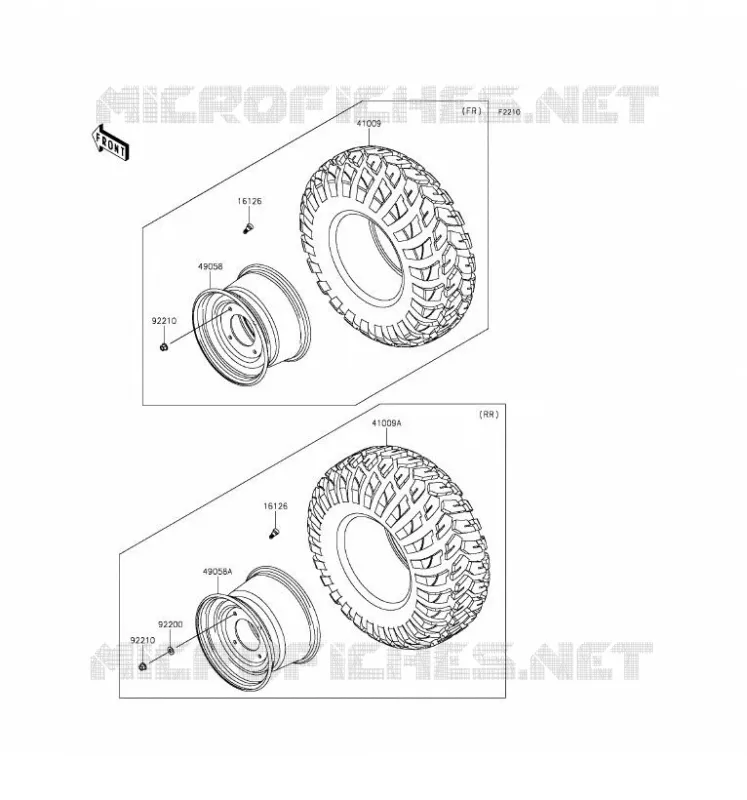 ROUE/PNEUS Kawasaki SSV 1000 2016 MULE PRO-DX  KAF1000DGF
