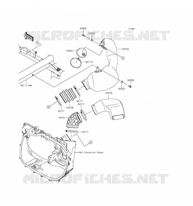 FILTRE A AIR - CONVERTISSEUR Kawasaki SSV 1000 2016 MULE PRO-DX  KAF1000EGF