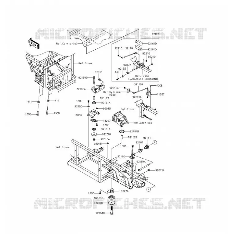 SUPPORT MOTEUR Kawasaki SSV 1000 2016 MULE PRO-DX  KAF1000FGF