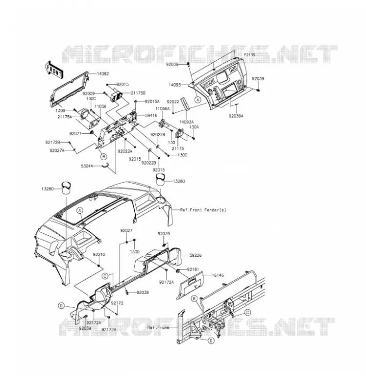 BOITE AVANT Kawasaki SSV 1000 2016 MULE PRO-DX  KAF1000FGF