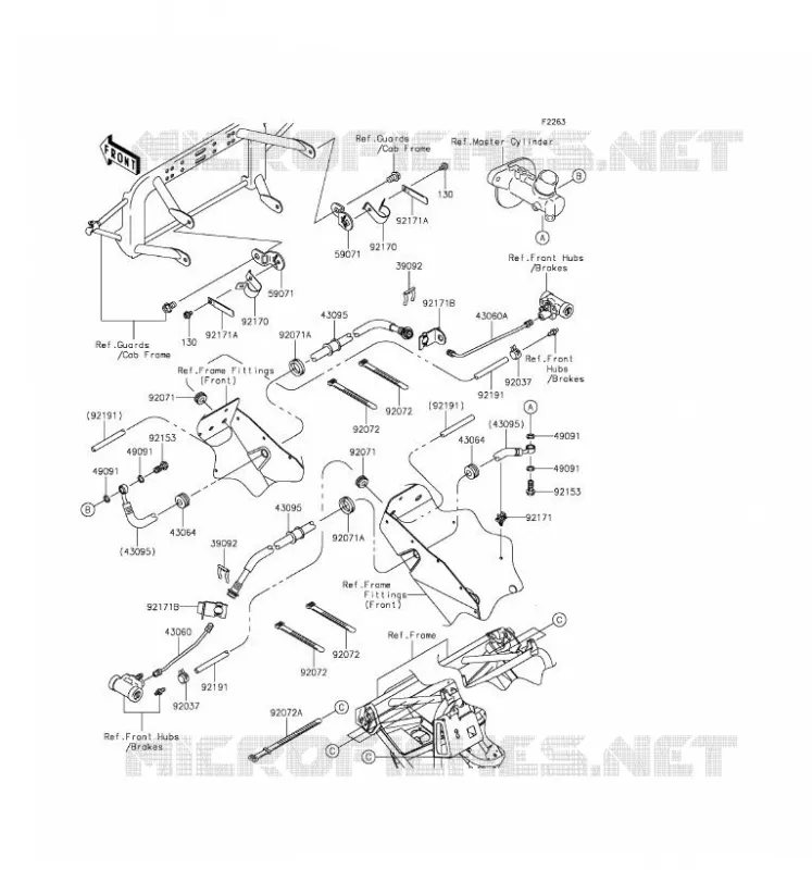 DURIT DE FREIN AVANT Kawasaki SSV 400 2016 MULE 610 4X4  KAF400AGF