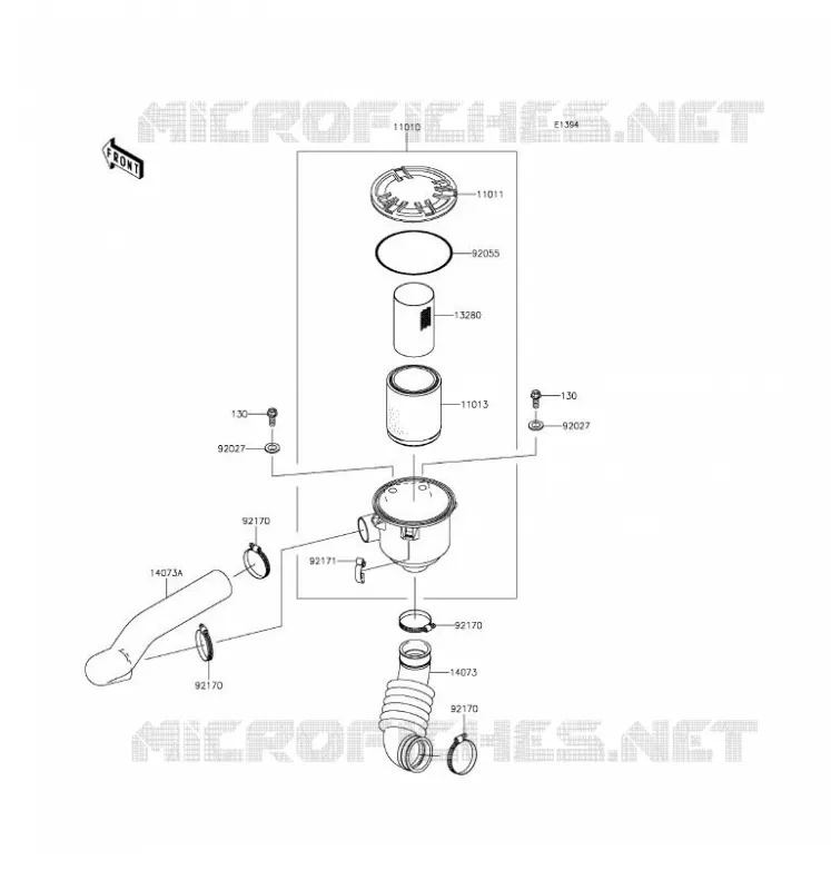 FILTRE A AIR - CONVERTISSEUR Kawasaki SSV 400 2016 MULE 610 4X4  KAF400AGF
