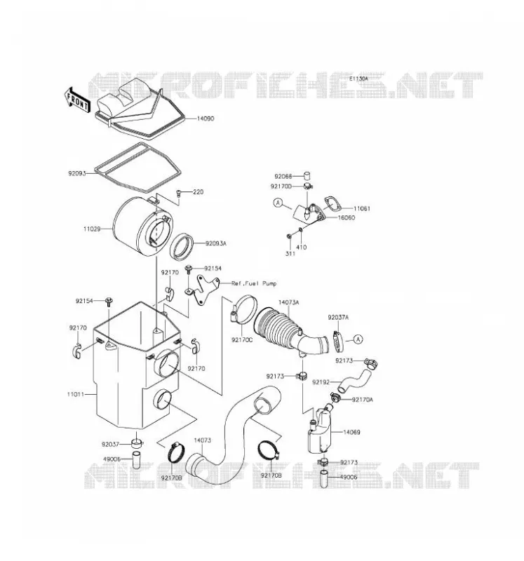 FILTRE A AIR(CN) Kawasaki SSV 400 2016 MULE 610 4X4  KAF400AGF
