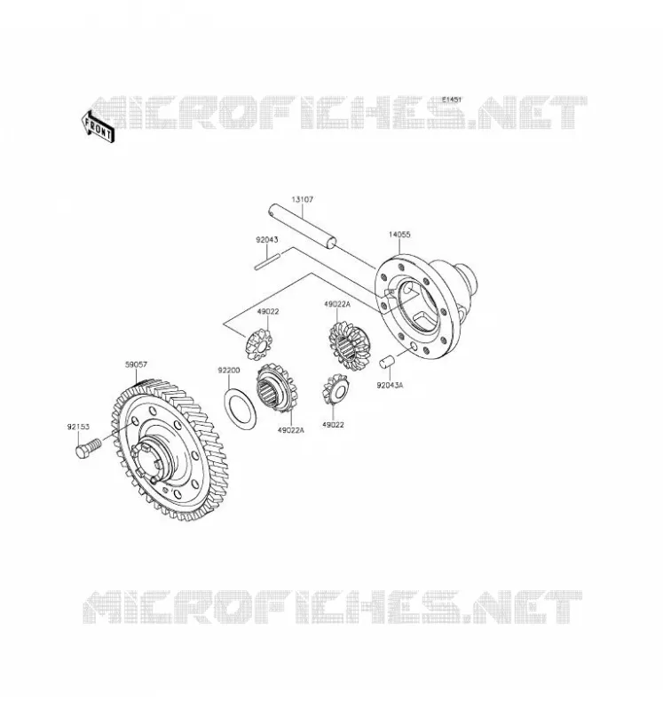 DIFFERENTIEL Kawasaki SSV 400 2016 MULE 600  KAF400BGF