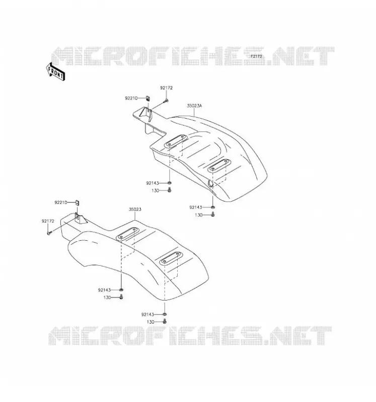 GARDE BOUE ARRI&Egrave;RE Kawasaki SSV 400 2016 MULE 600  KAF400BGF