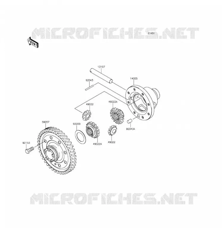 DIFFERENTIEL Kawasaki SSV 400 2016 MULE 600  KAF400BGF