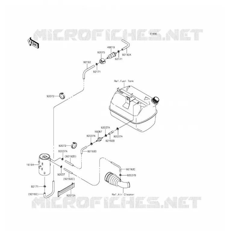 SYSTEME D'EVAPORATION CARBURANT Kawasaki SSV 400 2016 MULE 600  KAF400BGF