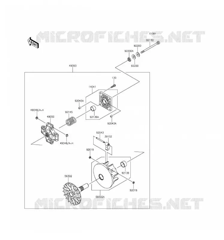 VARIATEUR Kawasaki SSV 400 2016 MULE 600  KAF400BGF
