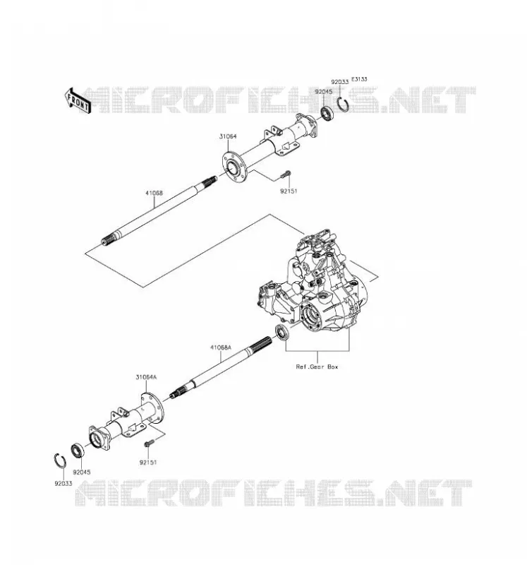 AXE ARRI&Egrave;RE Kawasaki SSV 400 2016 MULE 610 4X4 XC  KAF400DGF