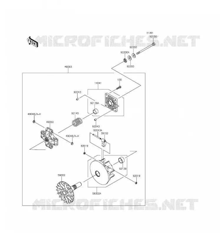 VARIATEUR Kawasaki SSV 400 2016 MULE 610 4X4 XC  KAF400DGF