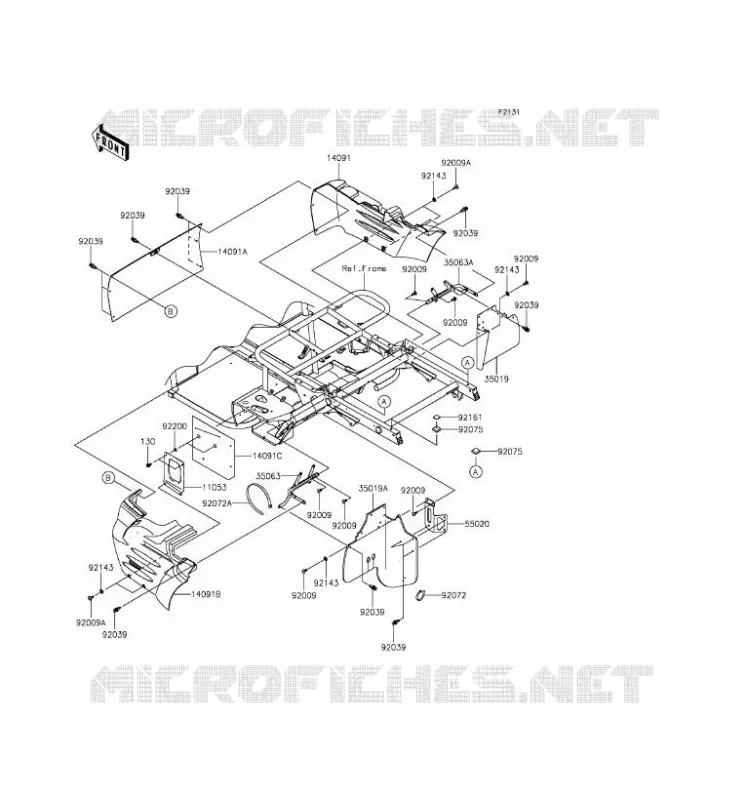PIECE DE CADRE(ARRI&Egrave;RE) Kawasaki SSV 400 2016 MULE 610 4X4 XC  KAF400FGF