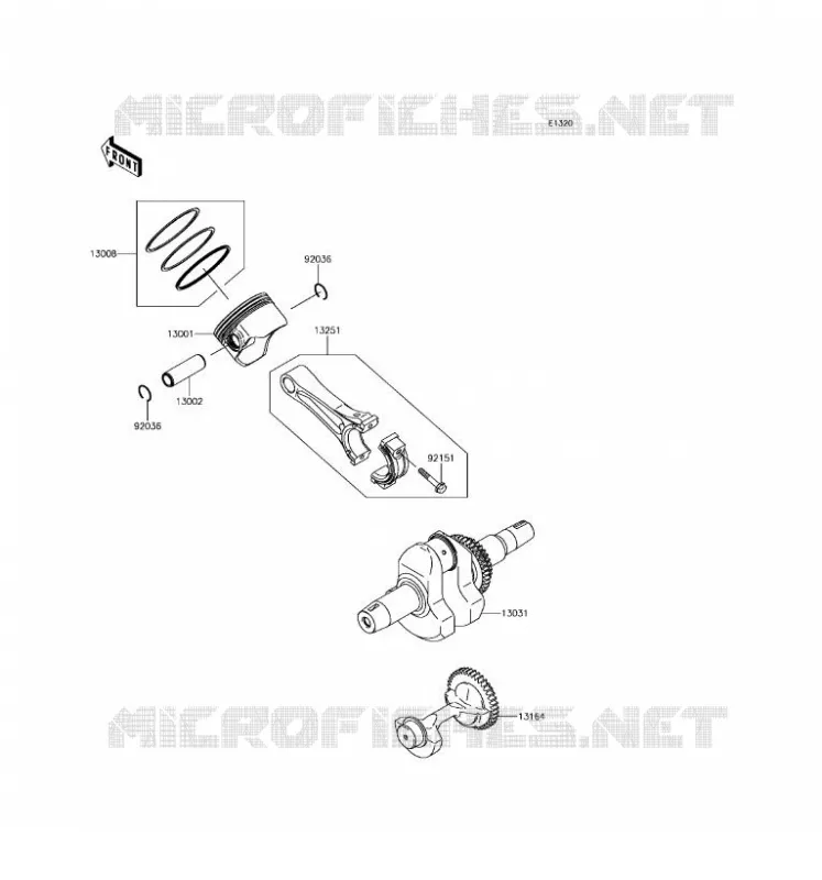 VILEBREQUIN/PISTON Kawasaki SSV 400 2017 MULE SX 4X4  KAF400HHF