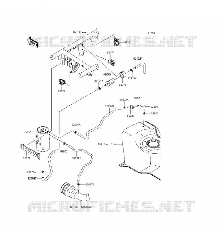 SYSTEME D'EVAPORATION CARBURANT Kawasaki SSV 400 2017 MULE SX  KAF400HHF
