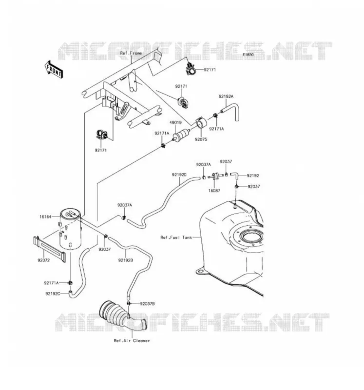 SYSTEME D'EVAPORATION CARBURANT Kawasaki SSV 400 2017 MULE SX  KAF400HHF