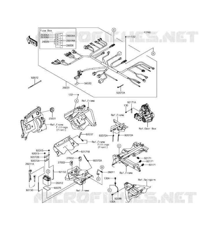 CHASSIS EQUIPMENT ELECTRIQUE Kawasaki SSV 400 2017 MULE SX  KAF400HHS