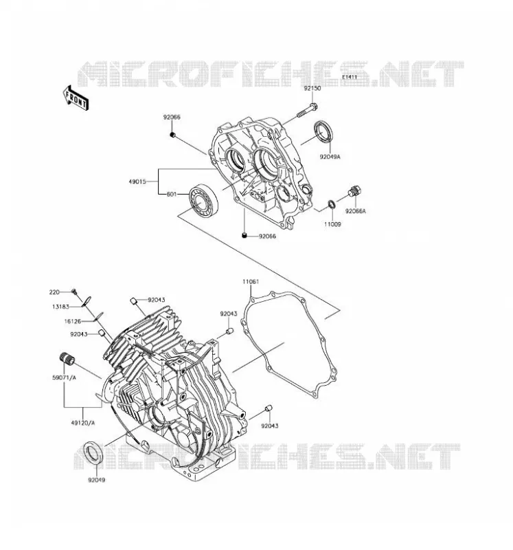 CARTER MOTEUR(S) Kawasaki SSV 400 2017 MULE SX  KAF400HHS