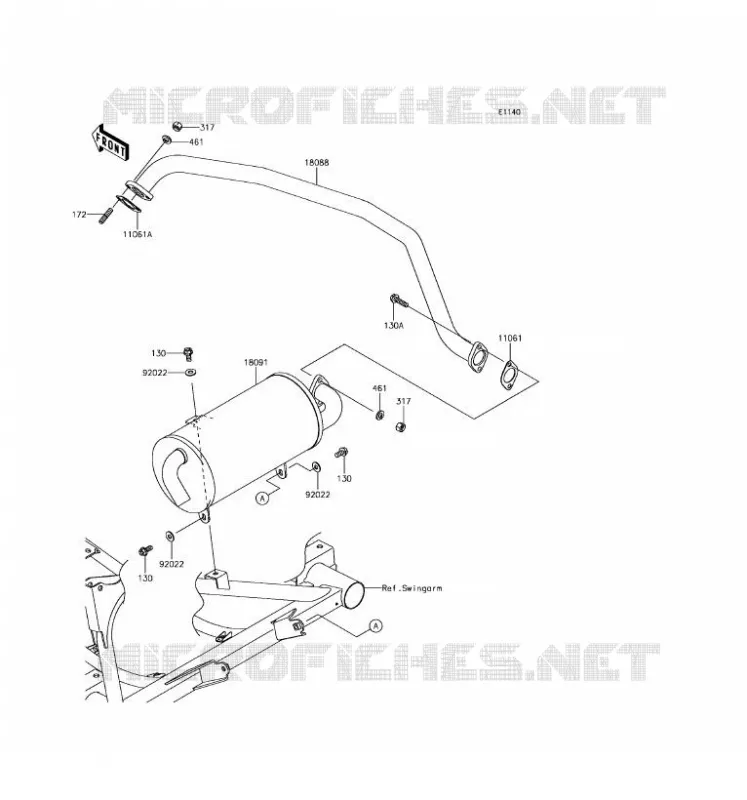 &Eacute;CHAPPEMENT Kawasaki SSV 400 2017 MULE SX  KAF400JHF