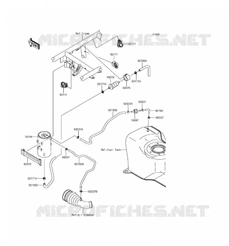SYSTEME D'EVAPORATION CARBURANT Kawasaki SSV 400 2017 MULE SX  KAF400KHF