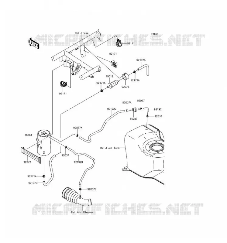 SYSTEME D'EVAPORATION CARBURANT Kawasaki SSV 400 2017 MULE SX  KAF400LHF