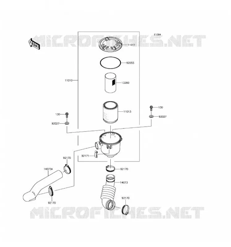 FILTRE A AIR - CONVERTISSEUR Kawasaki SSV 400 2017 MULE SX  KAF400NHF