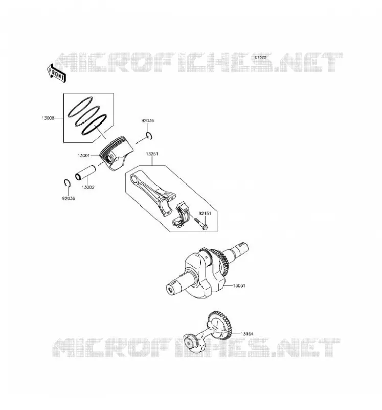 VILEBREQUIN/PISTON Kawasaki SSV 400 2017 MULE SX  KAF400NHF