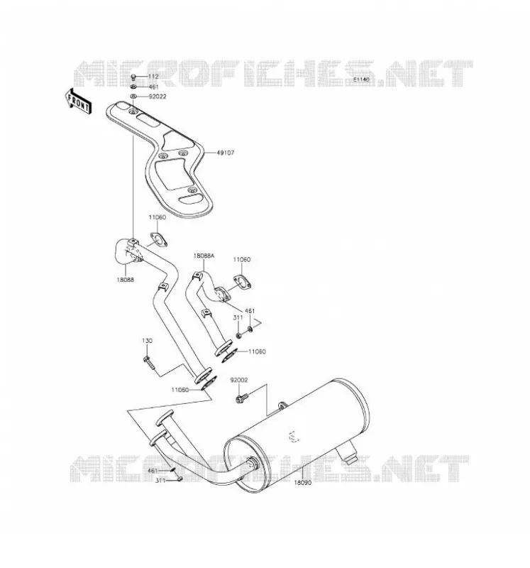 &Eacute;CHAPPEMENT Kawasaki SSV 620 2016 MULE 4010 4X4  KAF620MGF