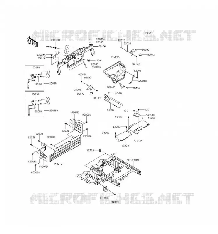PIECE DE CADRE (COUVERTURE) Kawasaki SSV 620 2016 MULE 4010 4X4  KAF620MGF