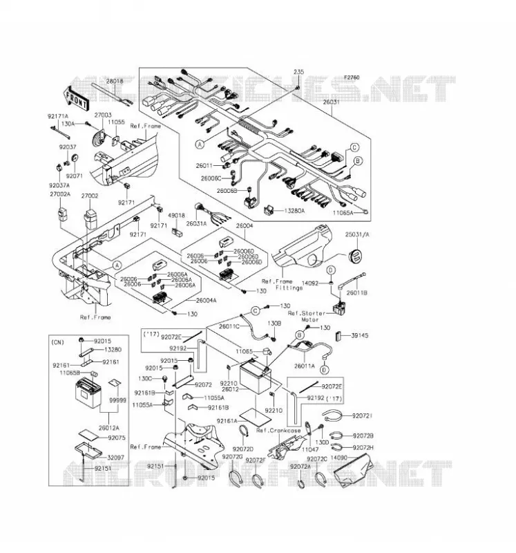 CHASSIS EQUIPMENT ELECTRIQUE Kawasaki SSV 620 2017 MULE 4010 4X4  KAF620MHF