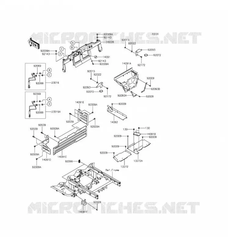 PIECE DE CADRE (COUVERTURE) Kawasaki SSV 620 2016 MULE 4000  KAF620PGF